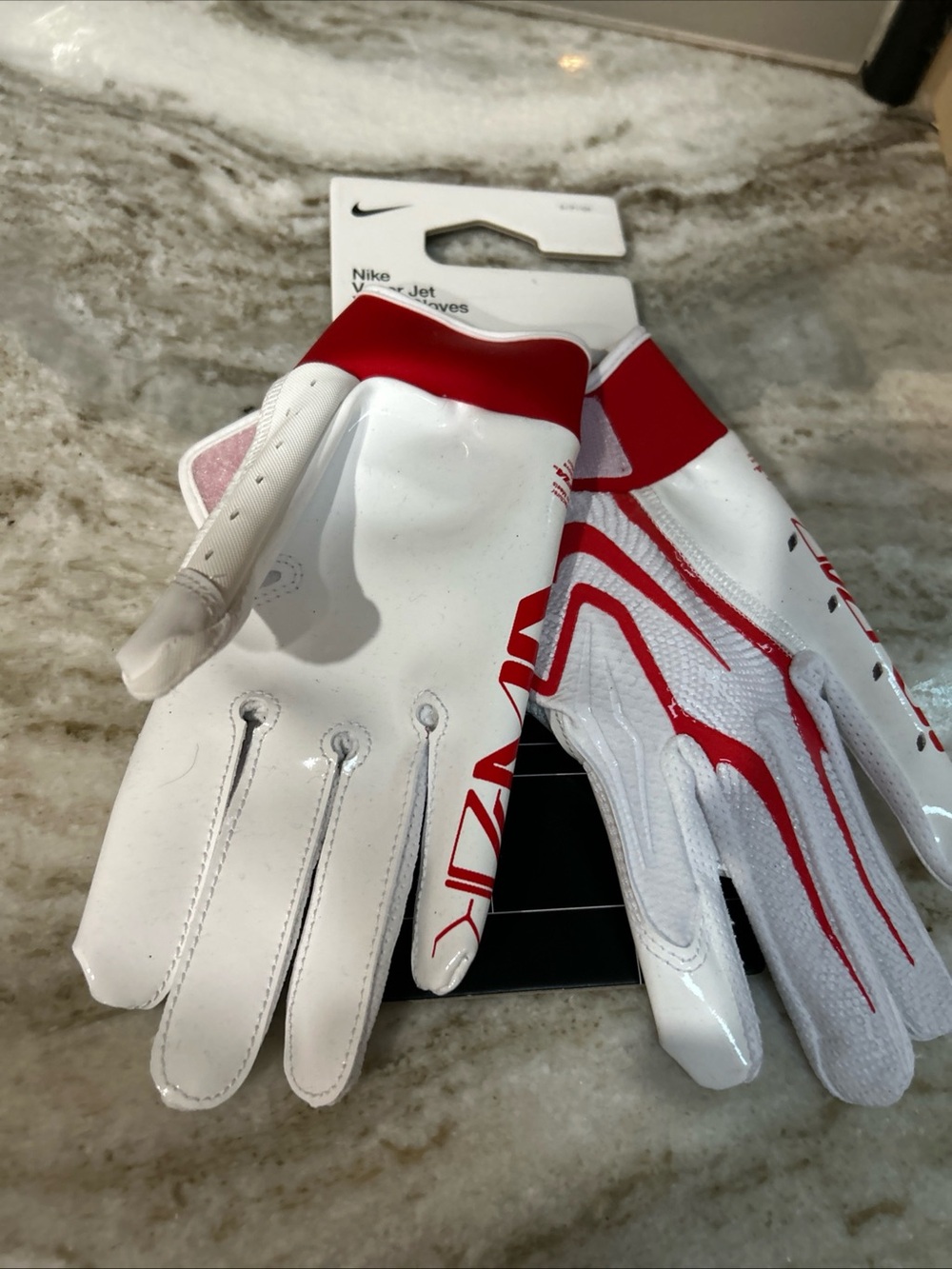 Nike Youth Vapor Jet 7.0 Football Gloves Red White Youth Size Small New Tags 45$